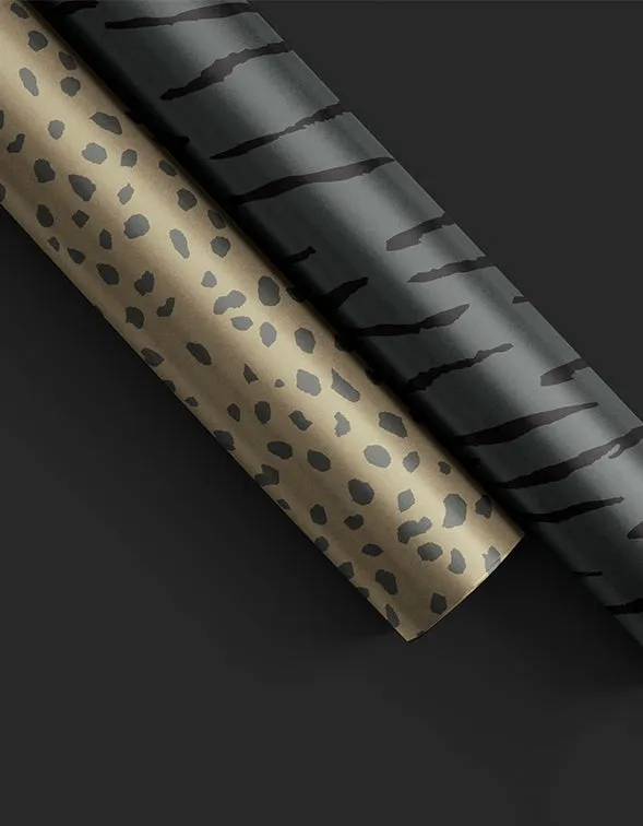 Cat Spots Wrapping Paper - Mid Khaki/Charcoal