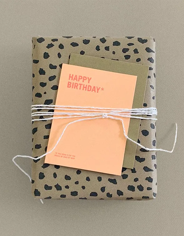 Cat Spots Wrapping Paper - Mid Khaki/Charcoal