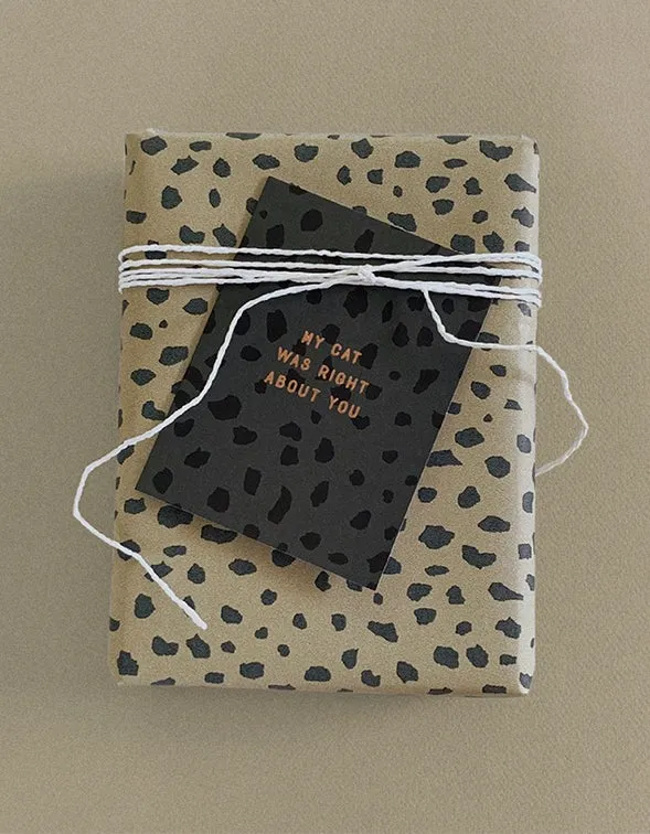 Cat Spots Wrapping Paper - Mid Khaki/Charcoal