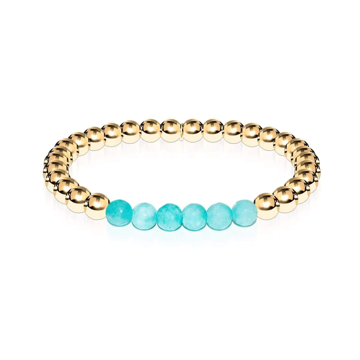 Cheerful | 18k Gold | Aquamarine Jade | Gemstone Expression Bracelet