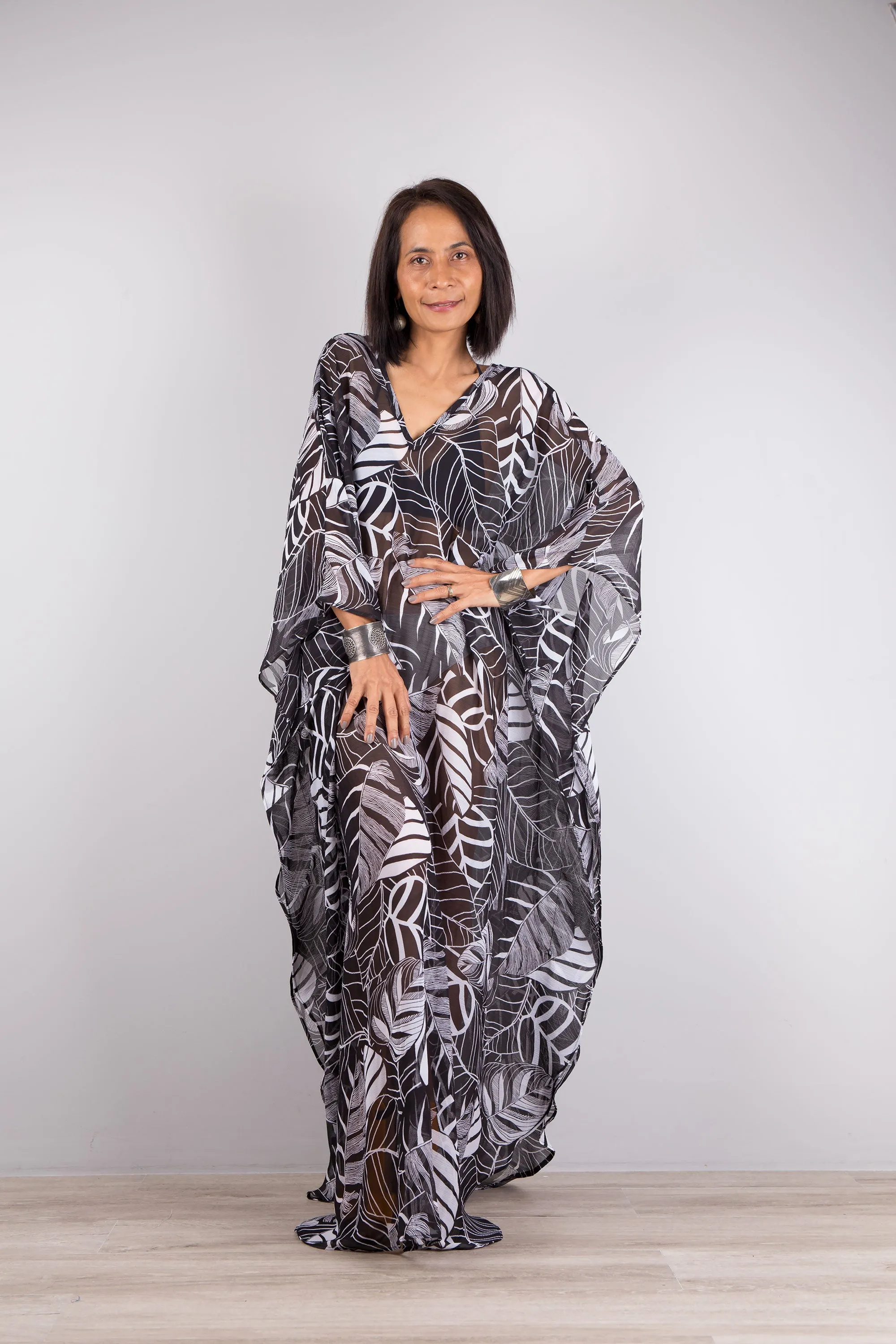 Chiffon kaftan dress