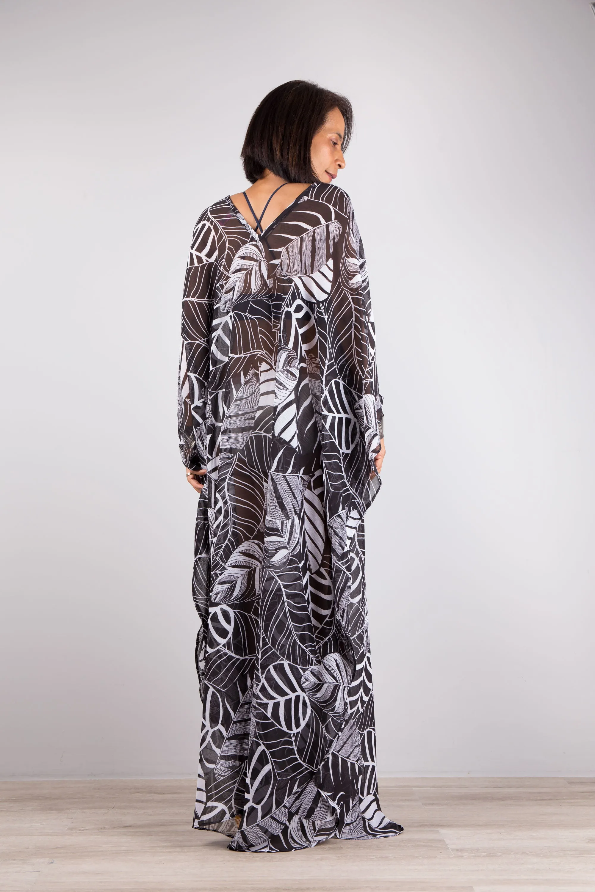 Chiffon kaftan dress