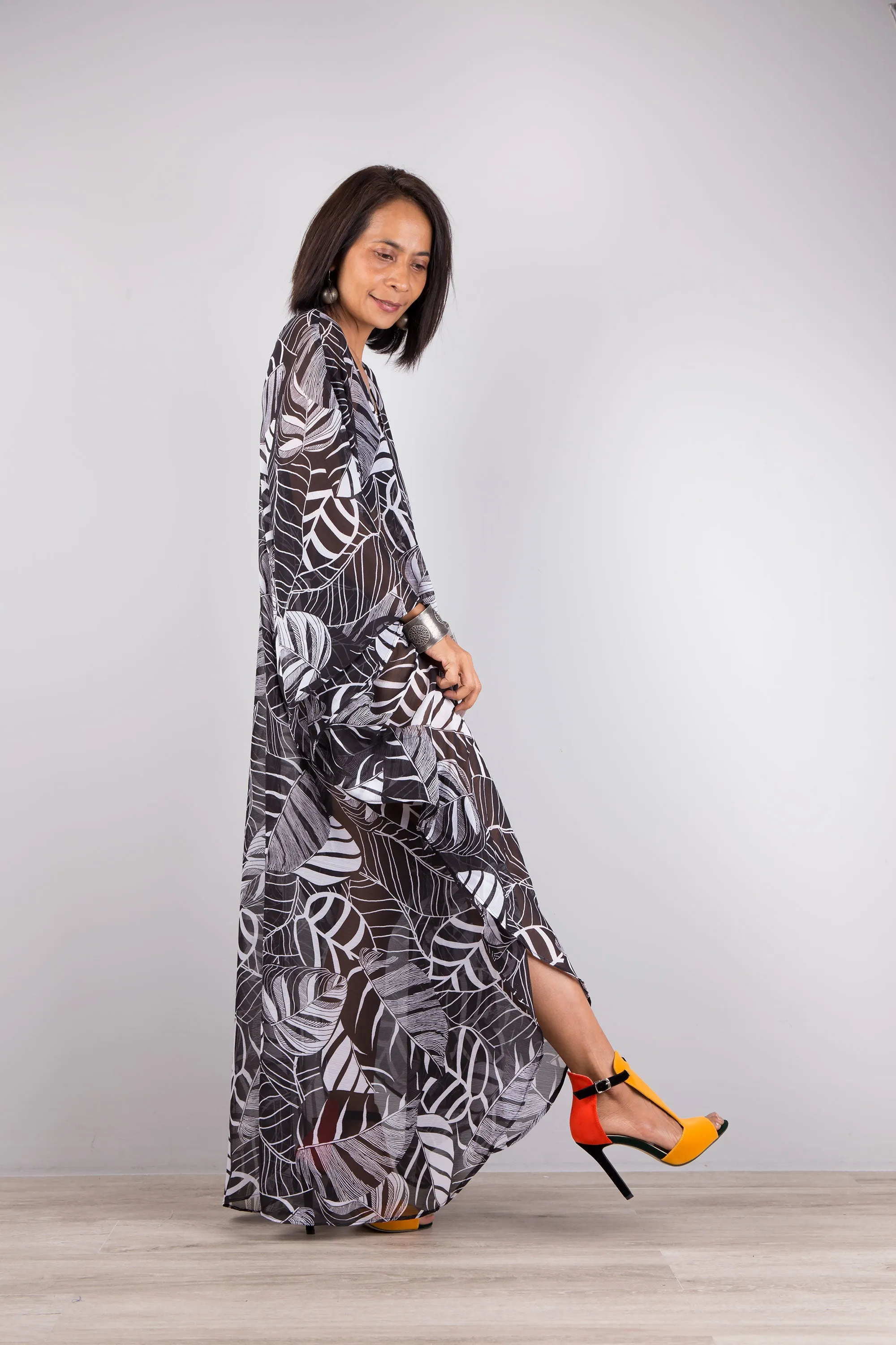 Chiffon kaftan dress