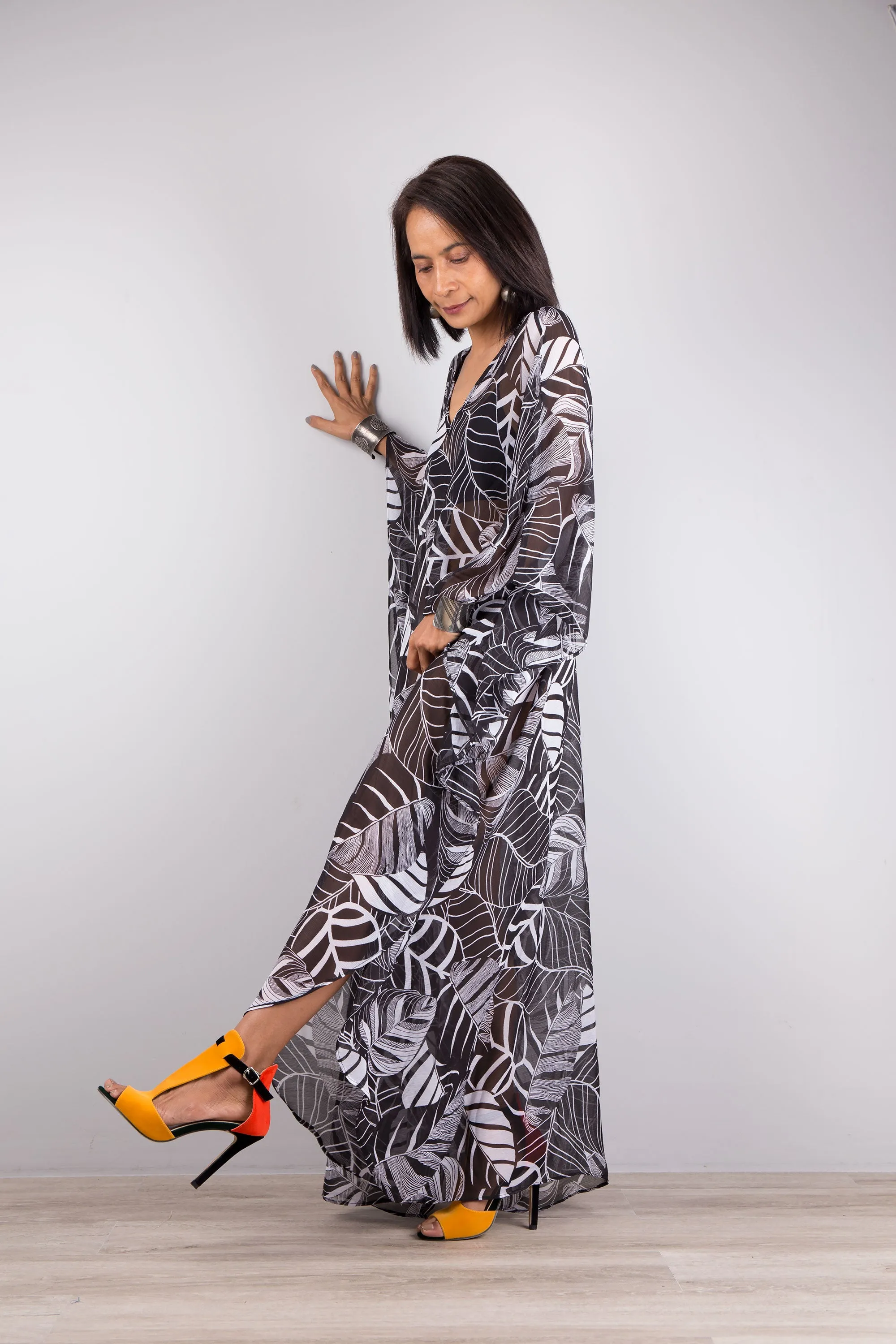 Chiffon kaftan dress