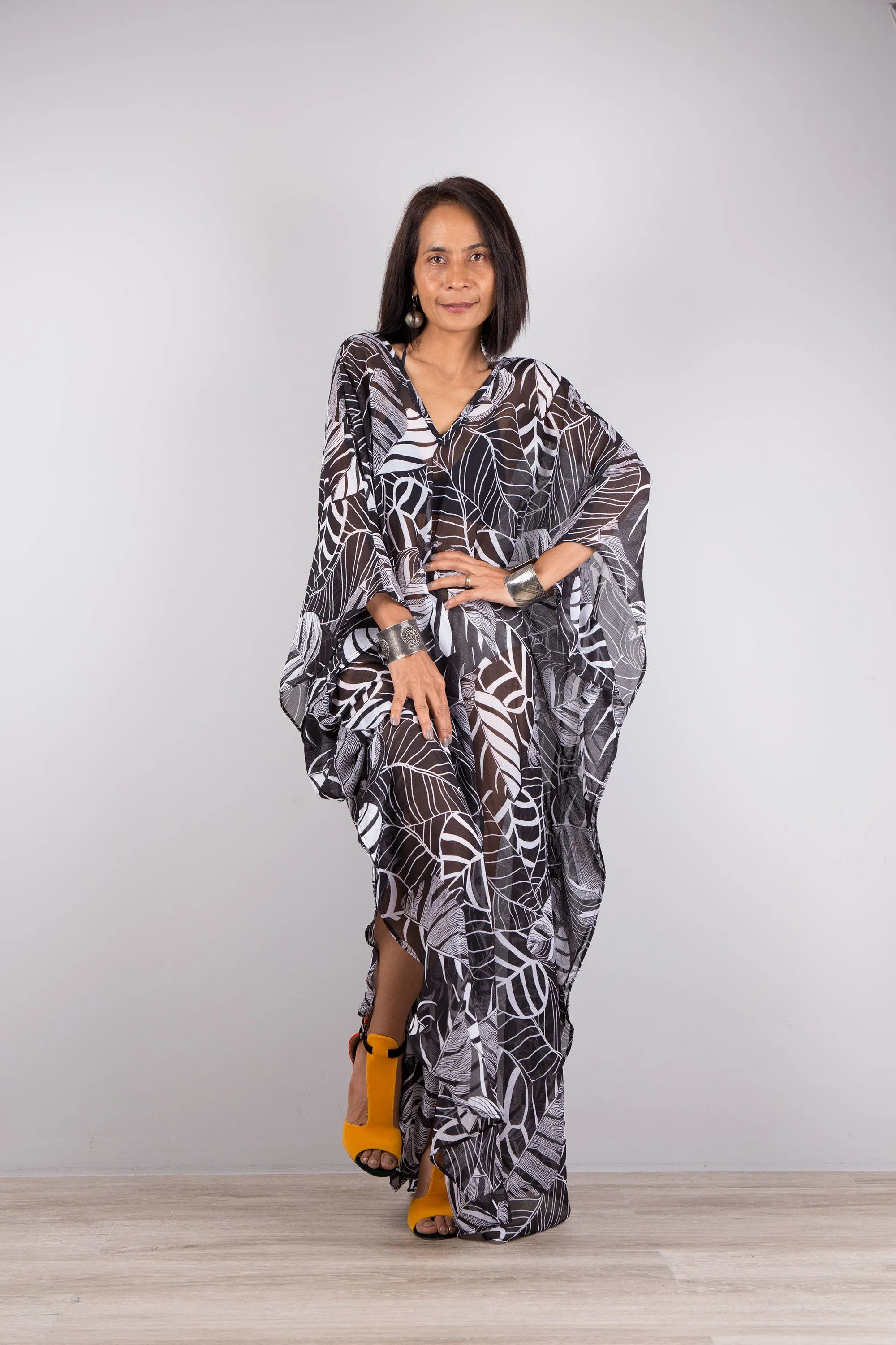 Chiffon kaftan dress