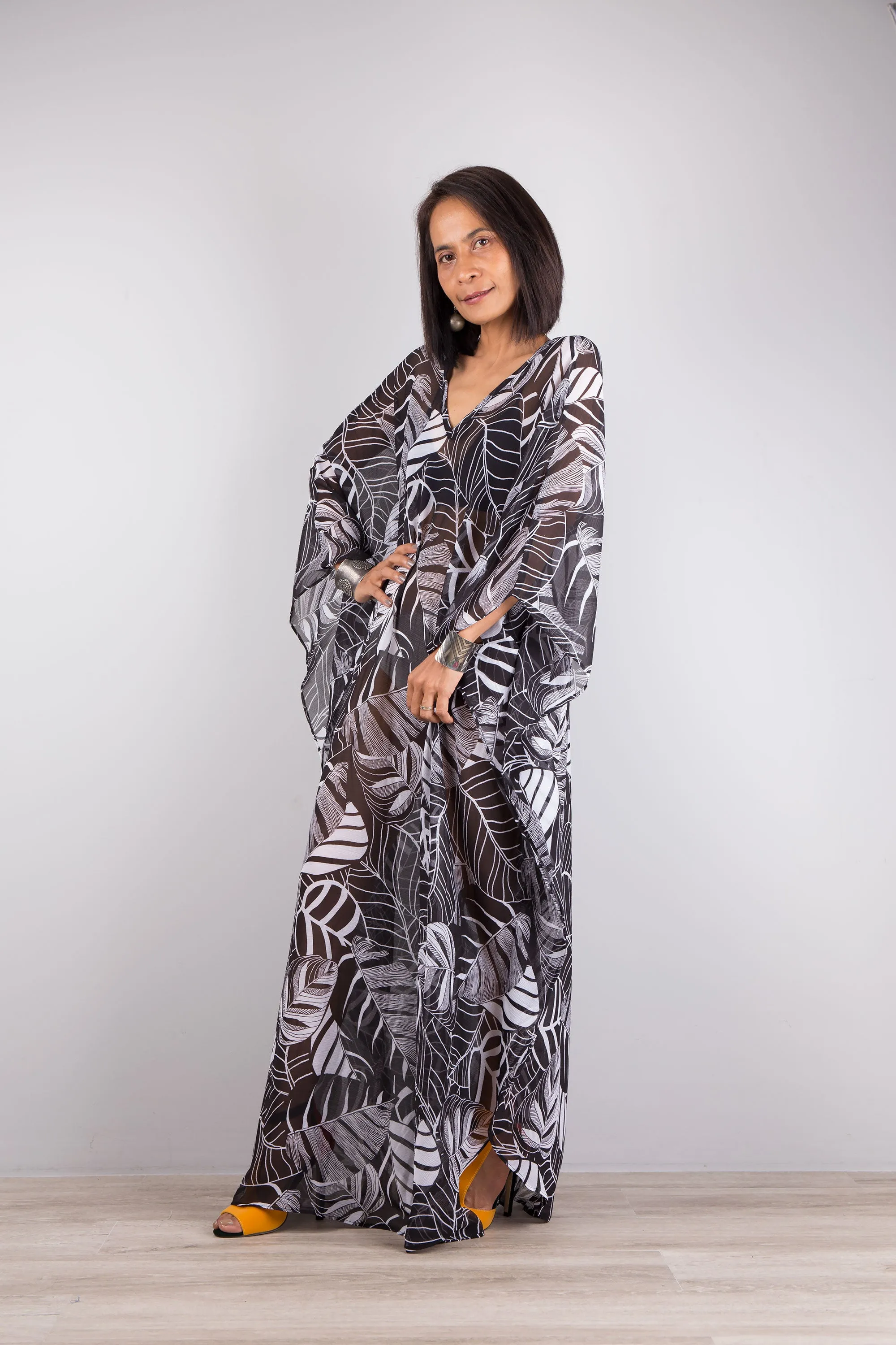 Chiffon kaftan dress