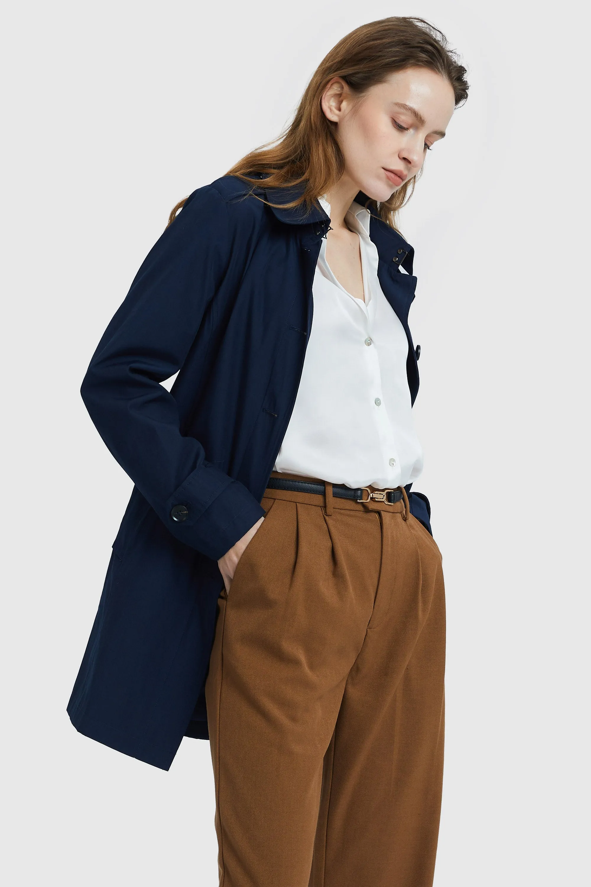 Classic Windproof Belted Trench