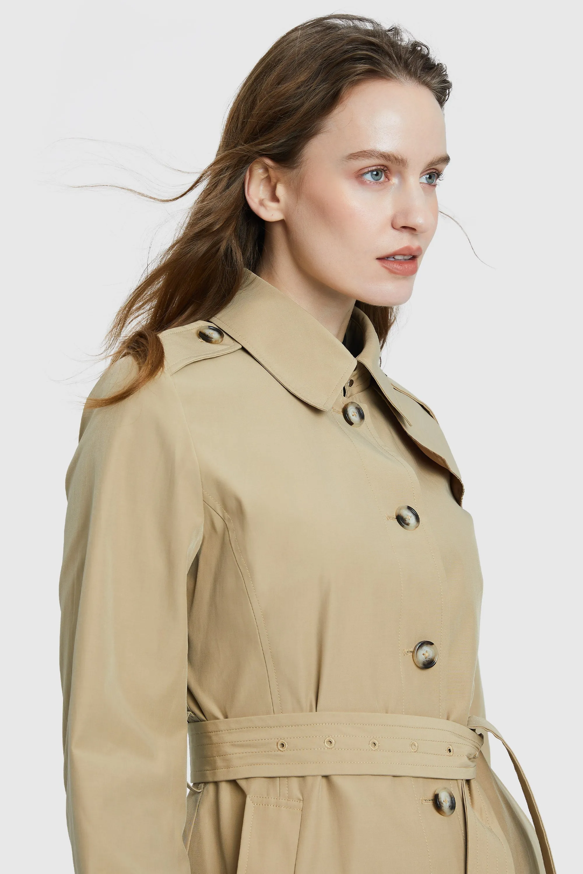 Classic Windproof Belted Trench