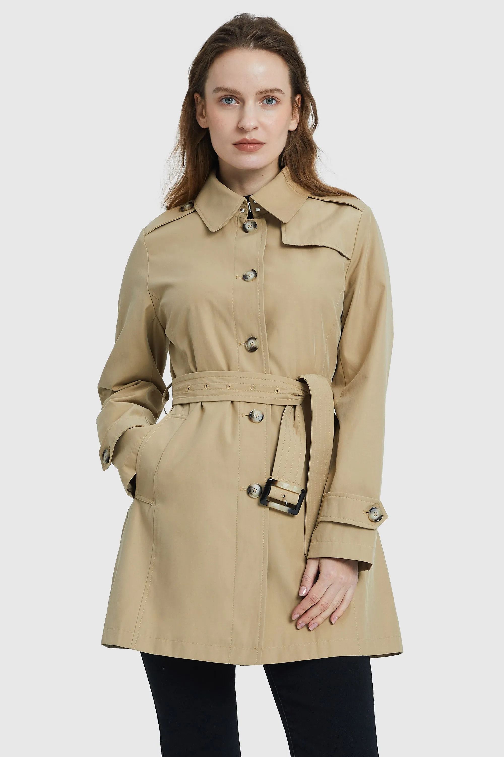 Classic Windproof Belted Trench