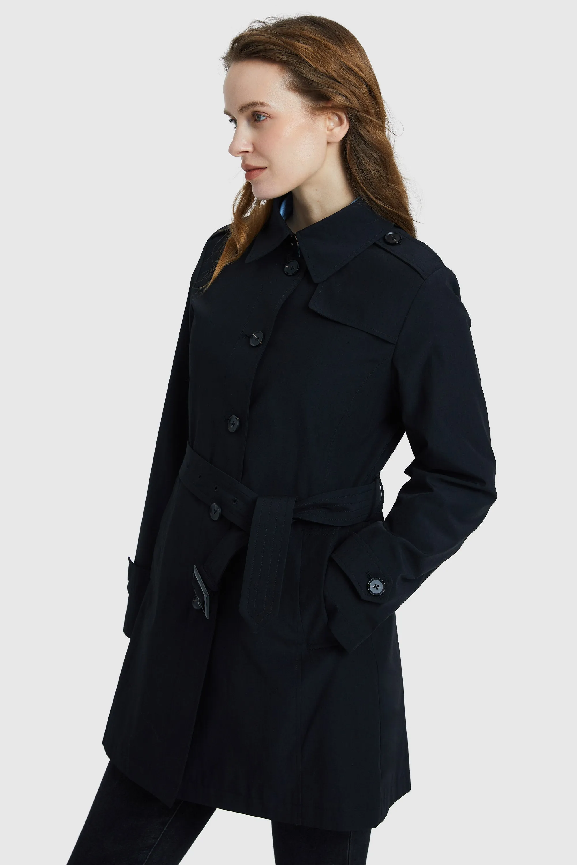 Classic Windproof Belted Trench