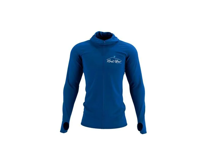 Compessport Men's 3D Thermo Seamless Hoodie Zip - Mont Blanc 2022 - BLUE