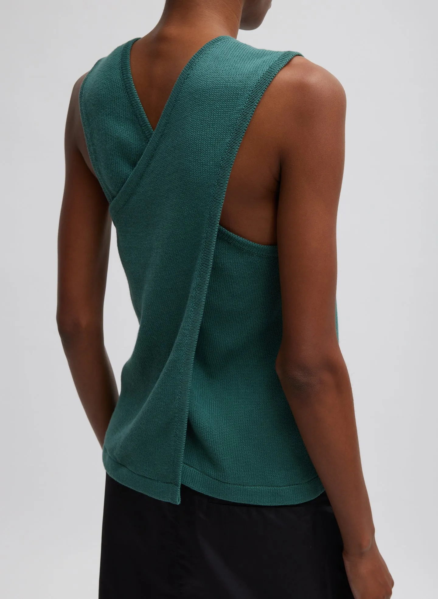 Cotton Criss Cross Sleeveless Sweater