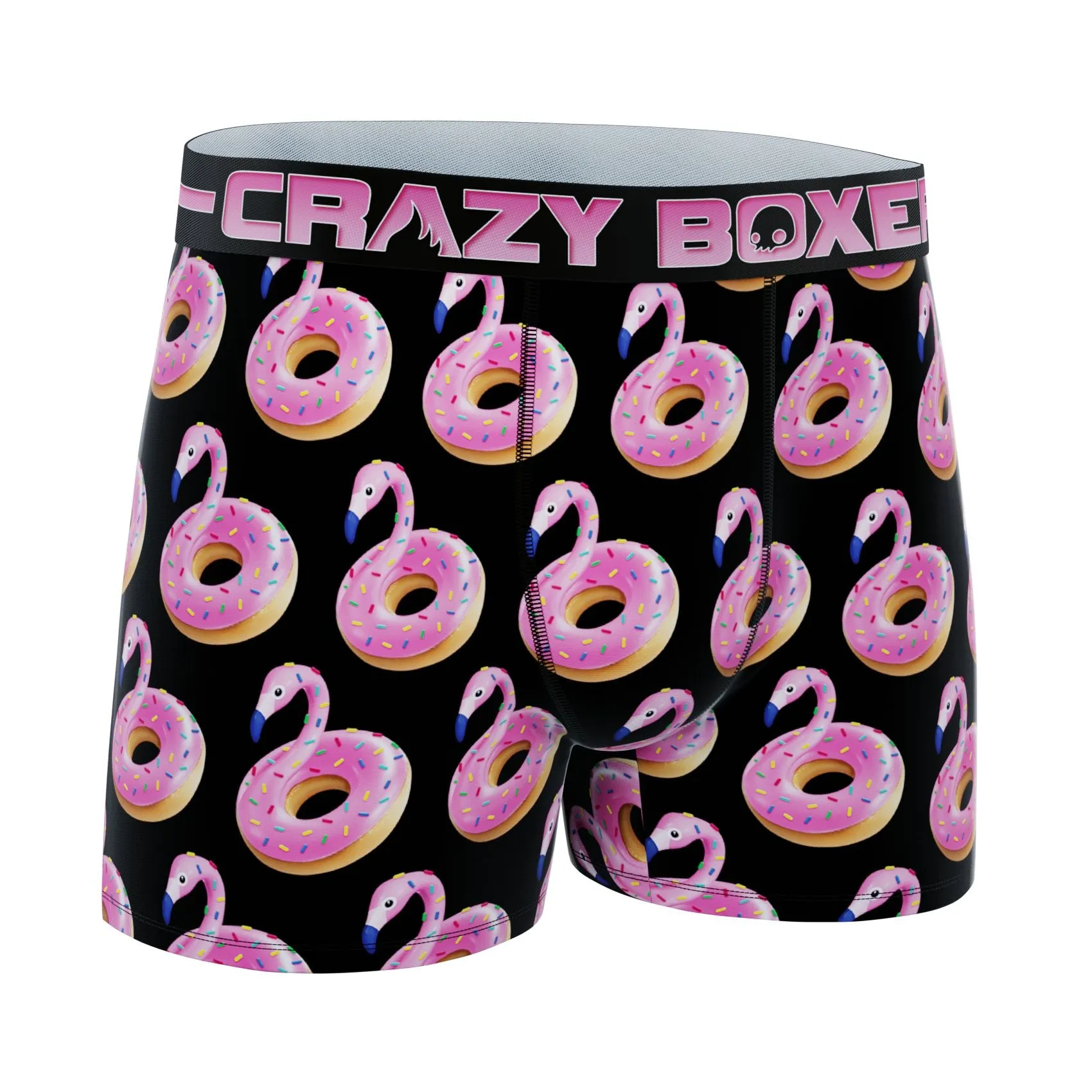 CRAZYBOXER Flamingo & Donuts Men's Boxer Briefs