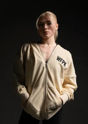 Cream Zip Up Hoodie