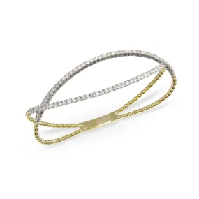 Criss-Cross Beaded Bangle Bracelet