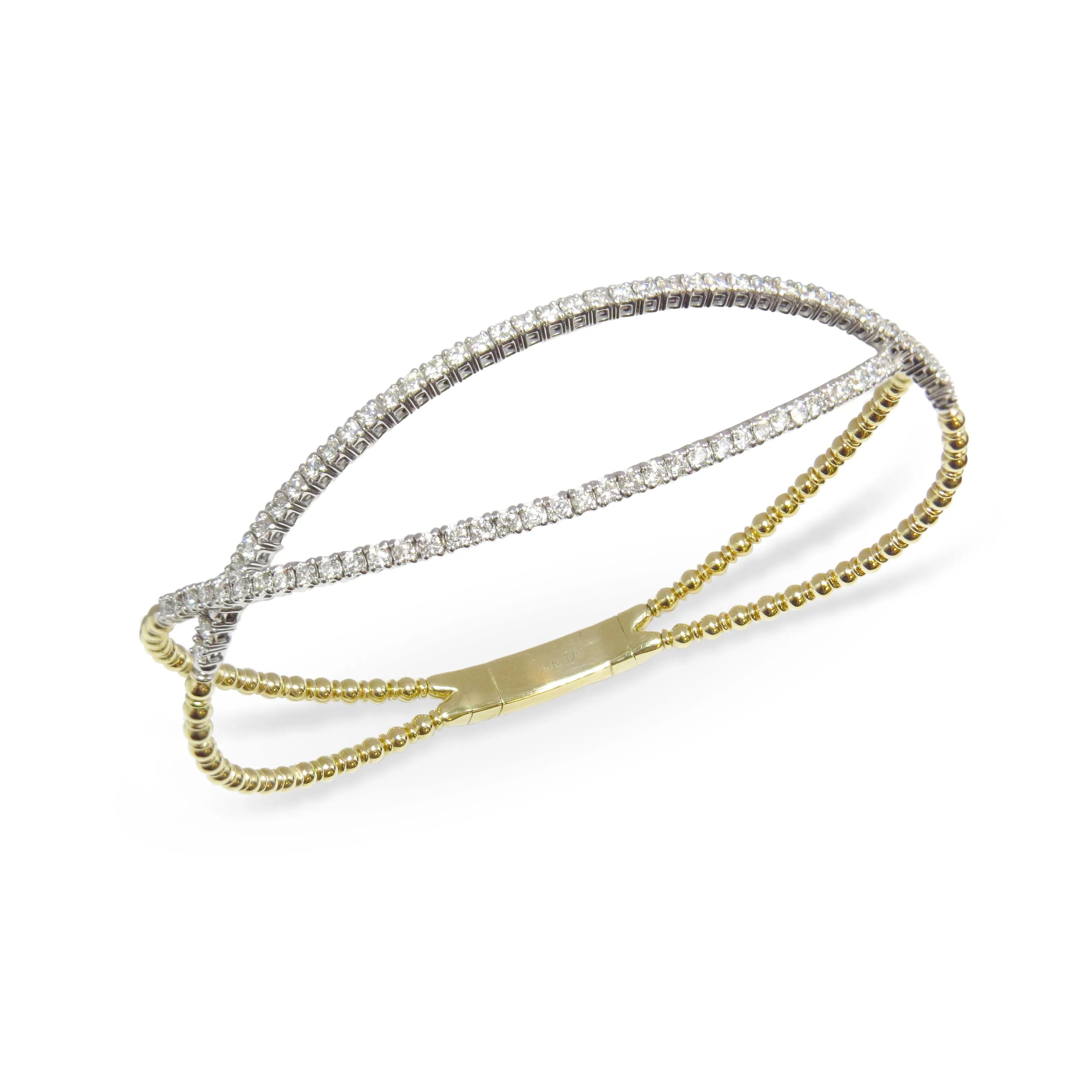 Criss-Cross Beaded Bangle Bracelet