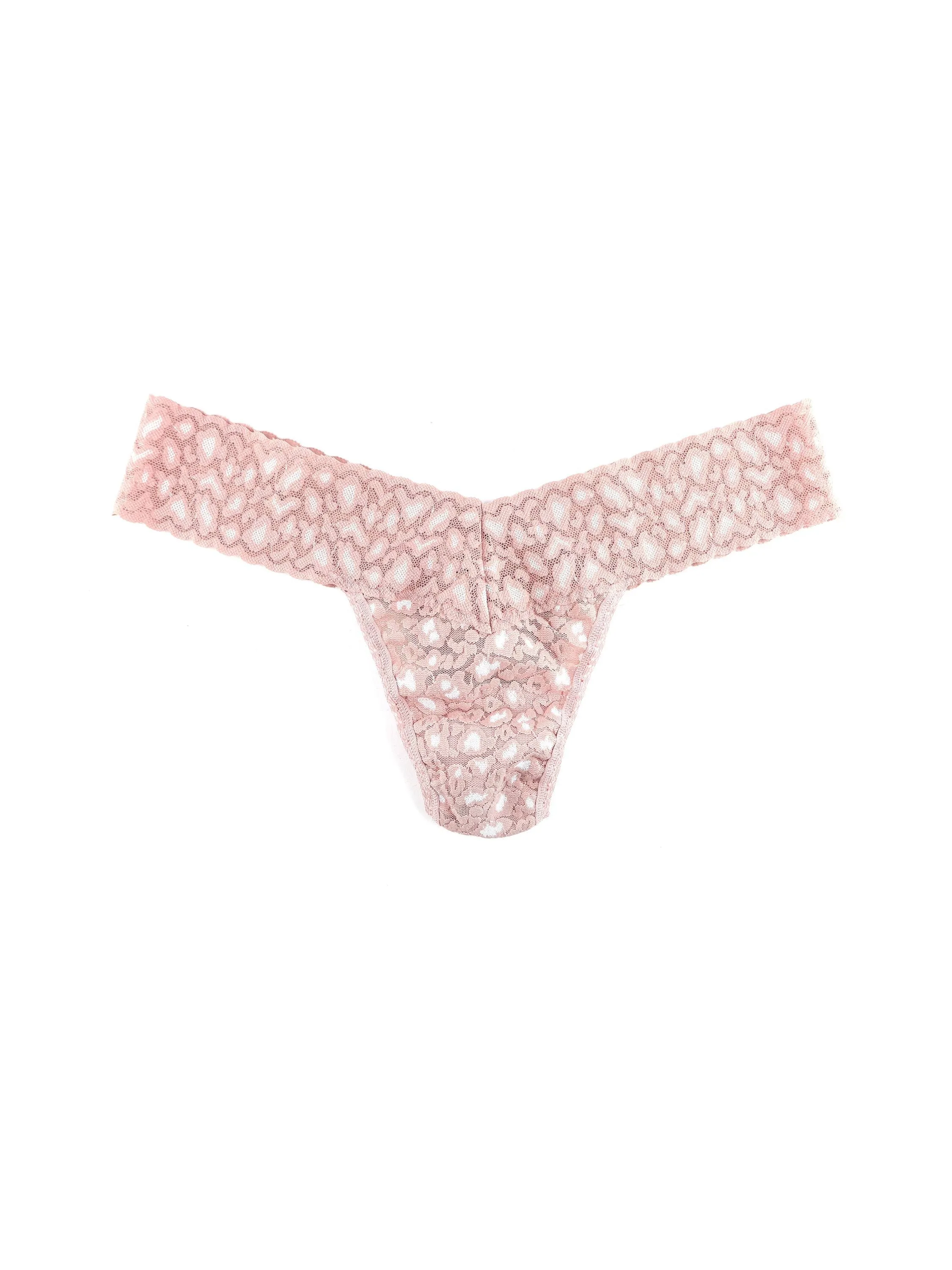 Cross-Dyed Leopard Petite Low Rise Thong Desert Rose Pink