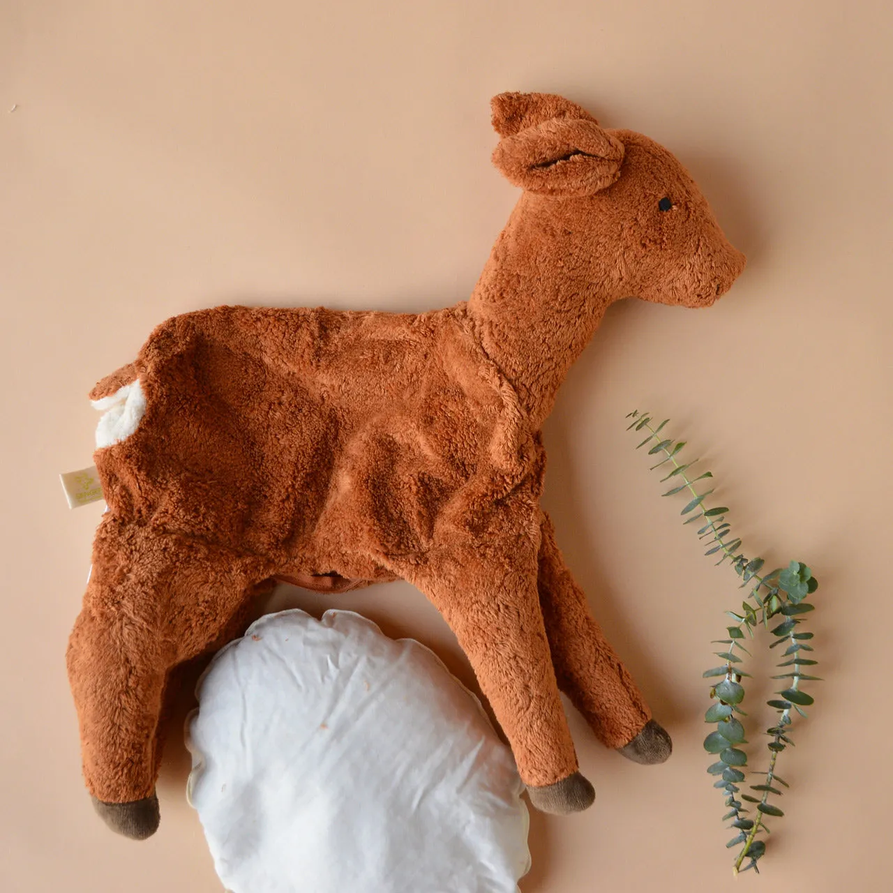 Cuddly Deer Toy/Heat Pack in Organic Cotton/Lambswool - Large