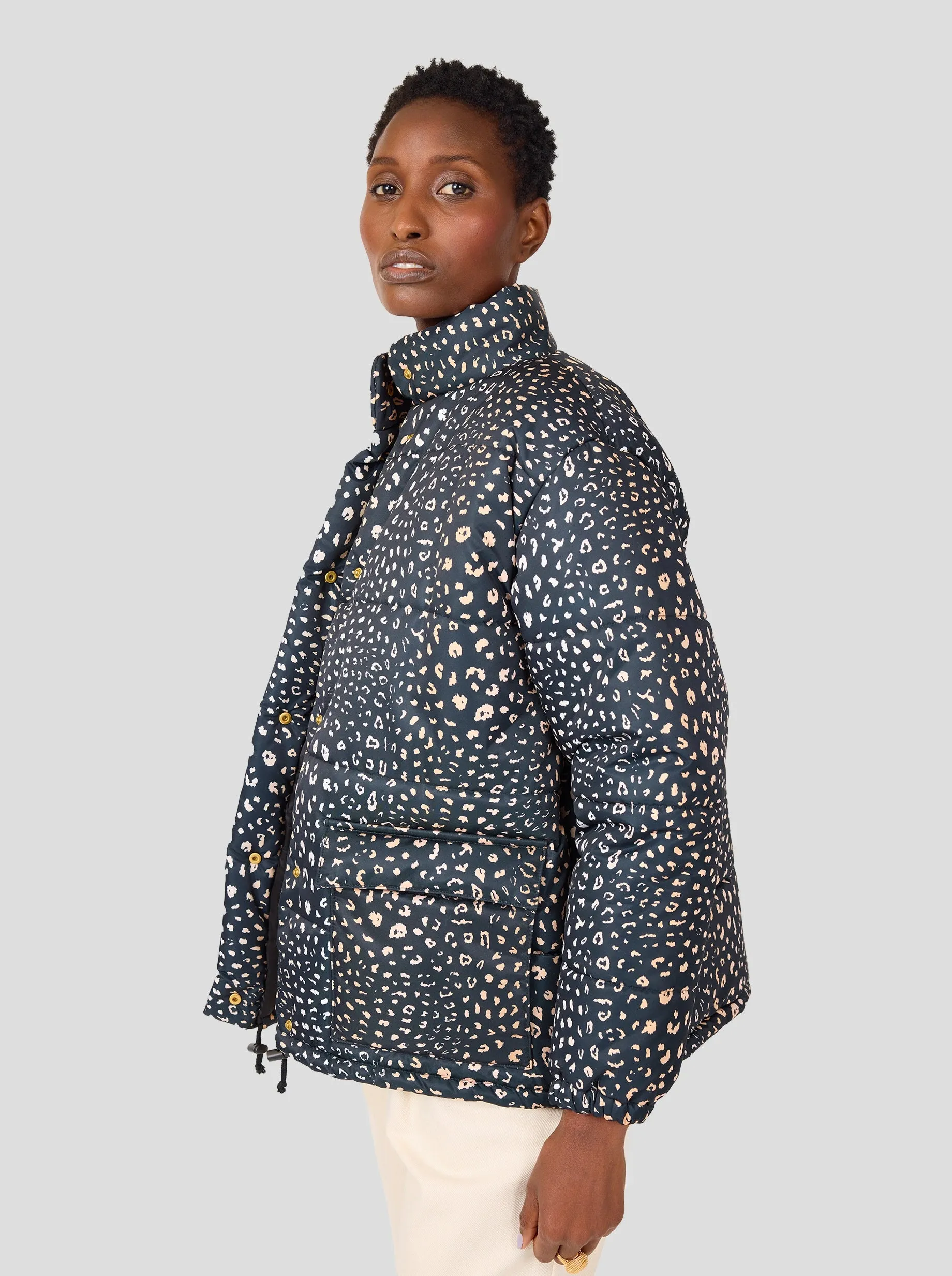 Donna puffed jacket in Leopard print