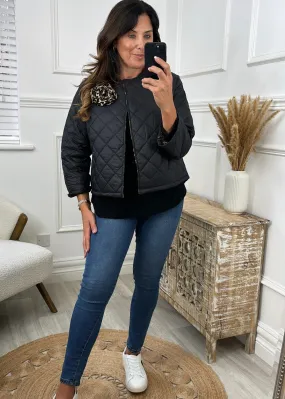 Eden Black Leopard Trim Jacket