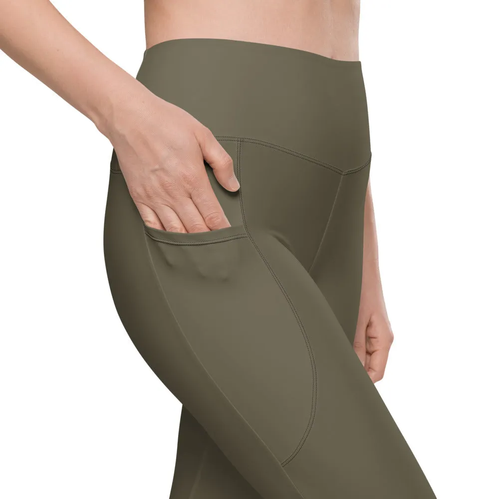 ELEVATED ESSENTIALS, THE PERFECT SIDE POCKET LEGGING ARMY GREEN