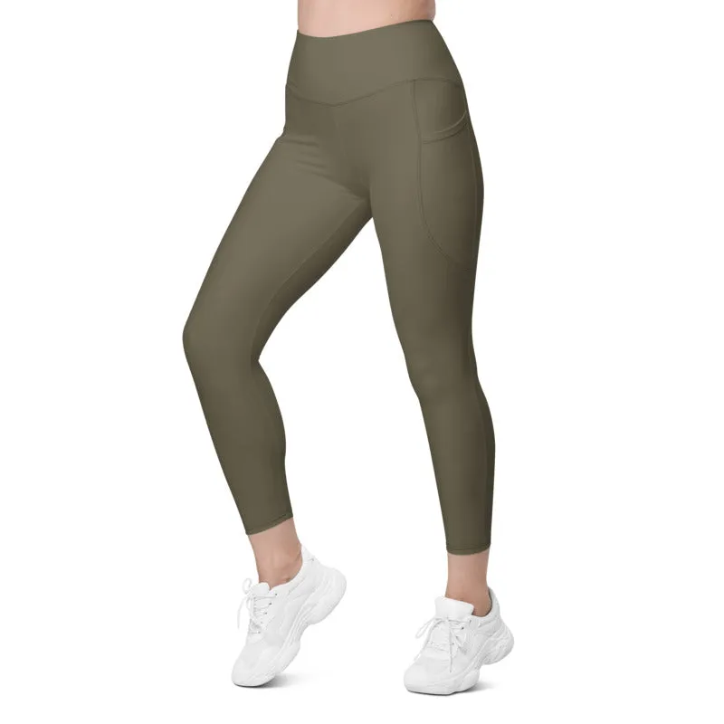 ELEVATED ESSENTIALS, THE PERFECT SIDE POCKET LEGGING ARMY GREEN