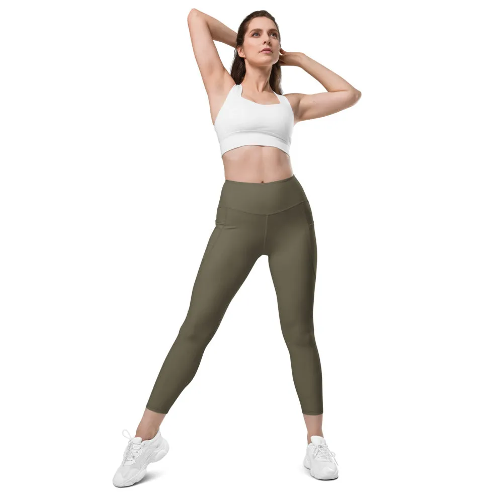 ELEVATED ESSENTIALS, THE PERFECT SIDE POCKET LEGGING ARMY GREEN