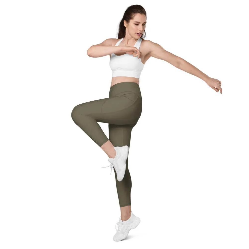 ELEVATED ESSENTIALS, THE PERFECT SIDE POCKET LEGGING ARMY GREEN