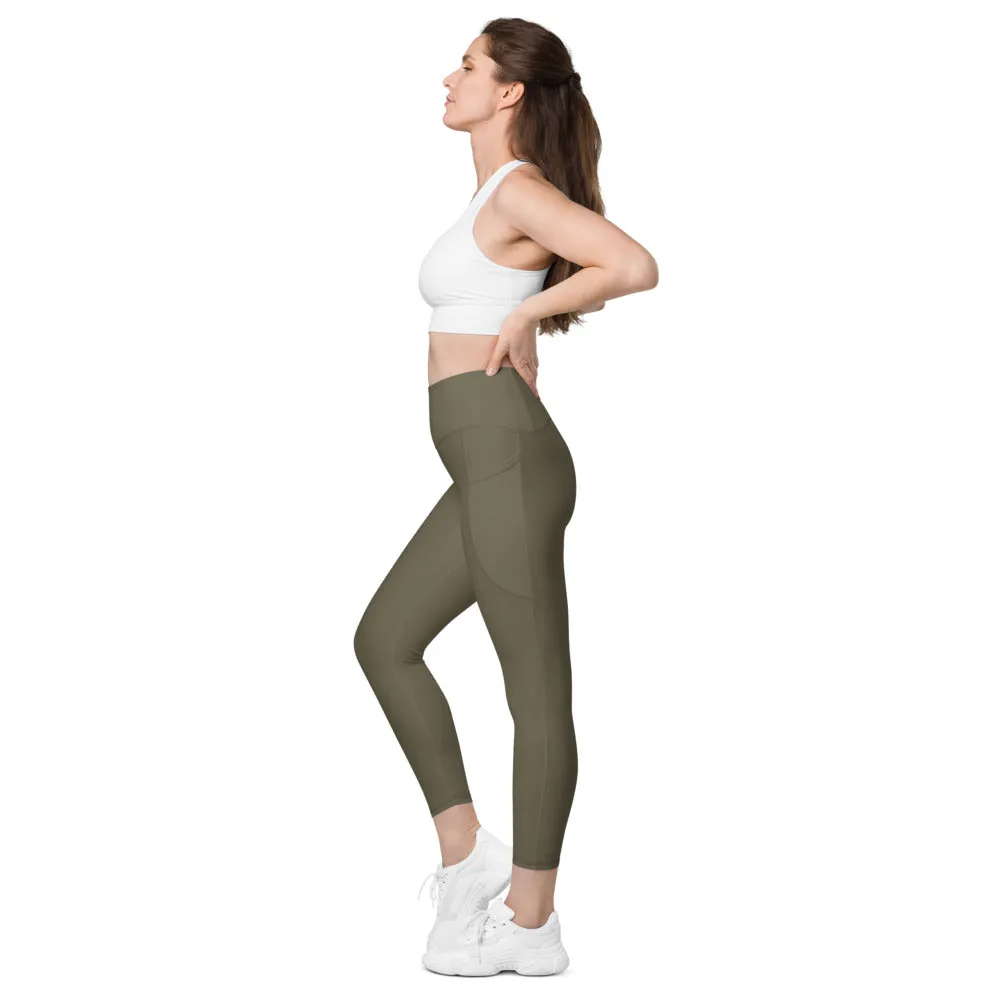 ELEVATED ESSENTIALS, THE PERFECT SIDE POCKET LEGGING ARMY GREEN