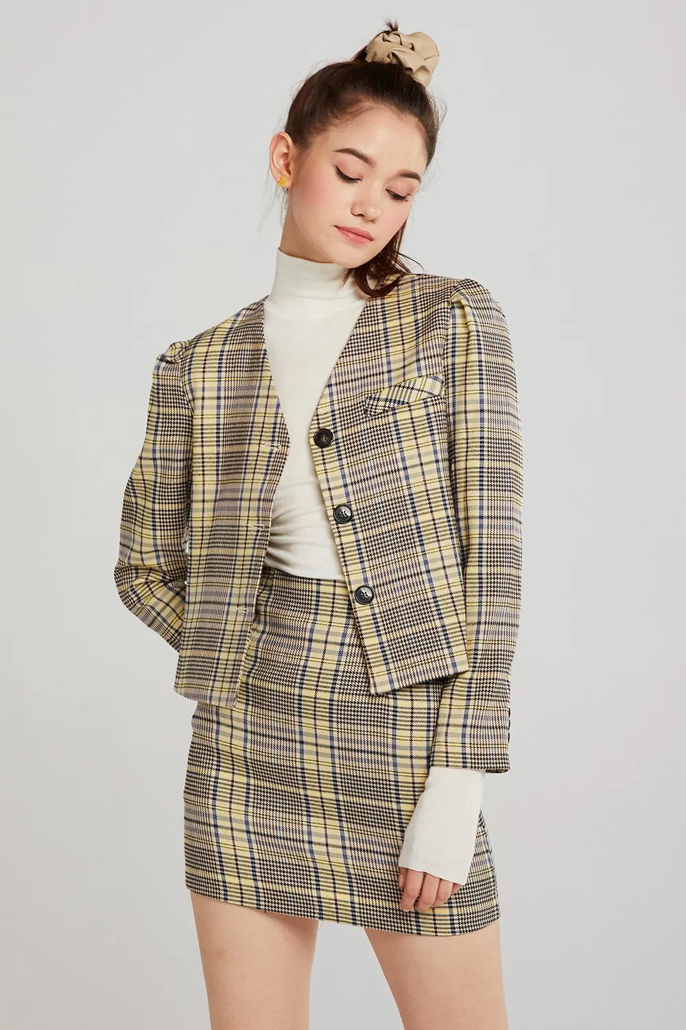 Evelyn Plaid 2-Piece Suit Set