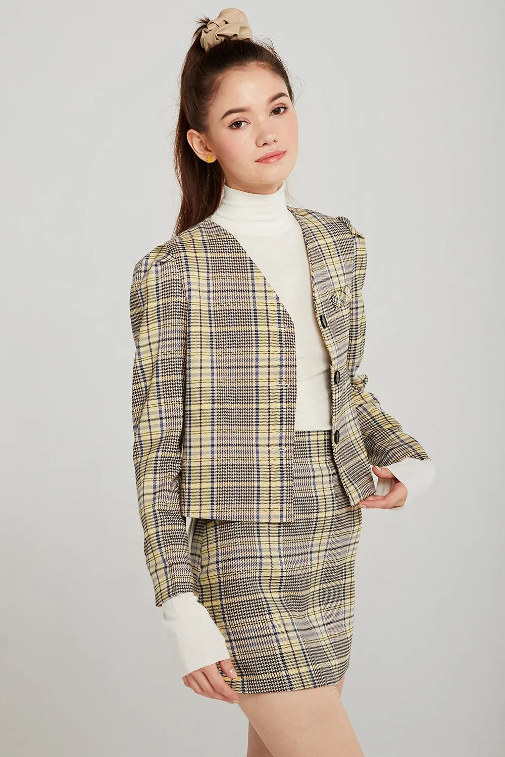 Evelyn Plaid 2-Piece Suit Set