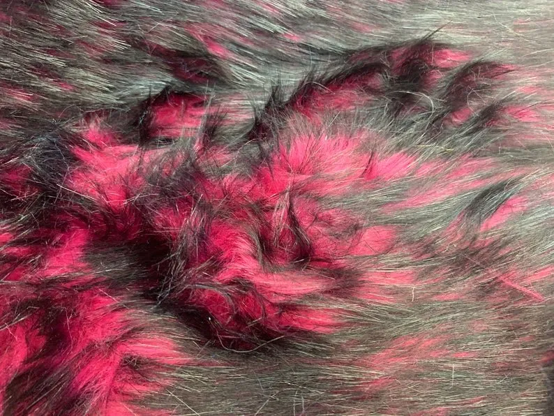 Fuchsia Husky Faux Fur Fabric - Shaggy Fur Luxury Fabric