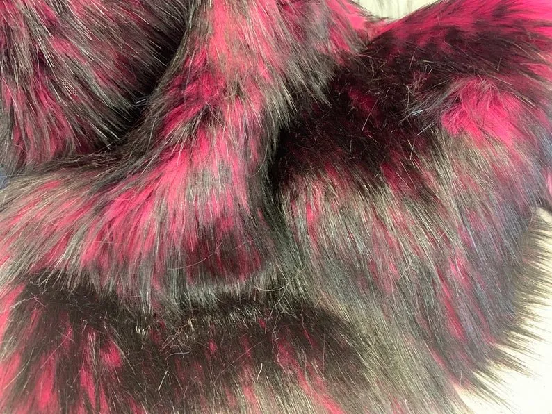 Fuchsia Husky Faux Fur Fabric - Shaggy Fur Luxury Fabric