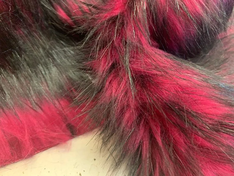 Fuchsia Husky Faux Fur Fabric - Shaggy Fur Luxury Fabric