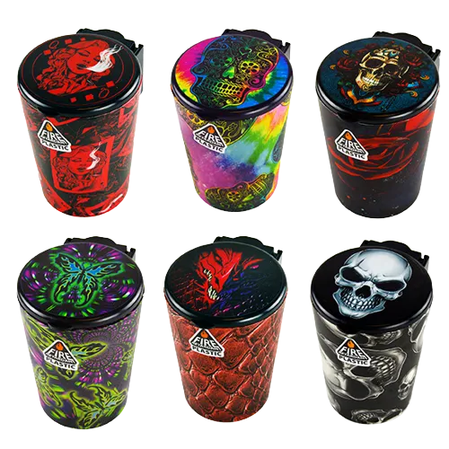 Full Print Butt Bucket Ashtray with LED Light - 6 Per Retail Ready Display 21805