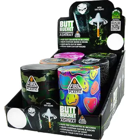 Full Print Butt Bucket Ashtray with LED Light - 6 Per Retail Ready Display 22355