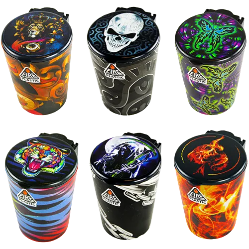 Full Print Butt Bucket Ashtray with LED Light - 6 Per Retail Ready Display