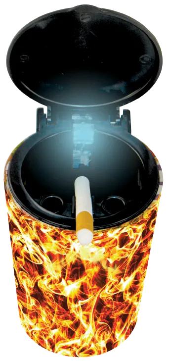 Full Print Butt Bucket Ashtray with LED Light - 6 Per Retail Ready Display