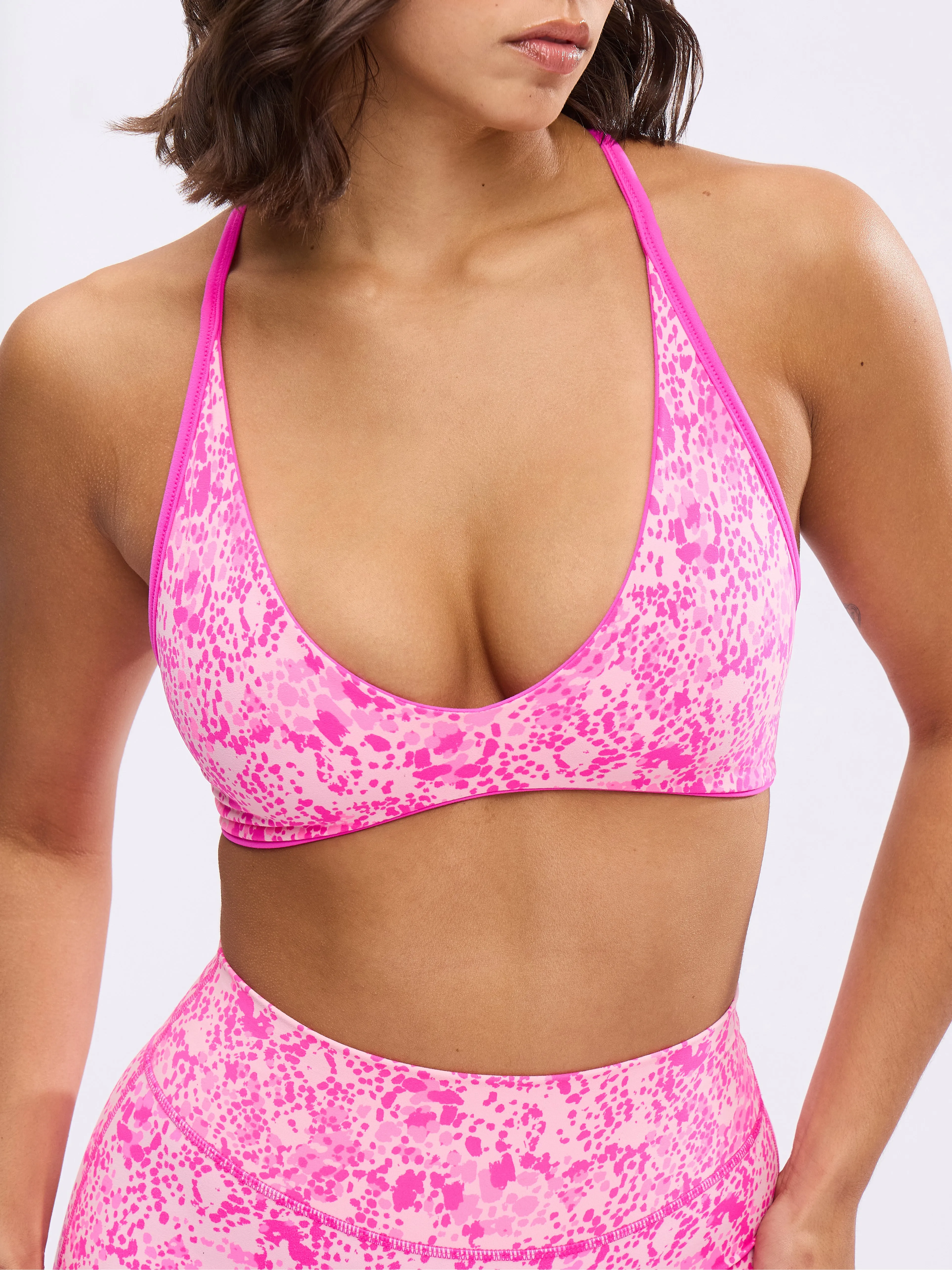 Girlfriend Reversible Sports Bra - Candy Crush and Pink Fashun Print