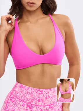 Girlfriend Reversible Sports Bra - Candy Crush and Pink Fashun Print