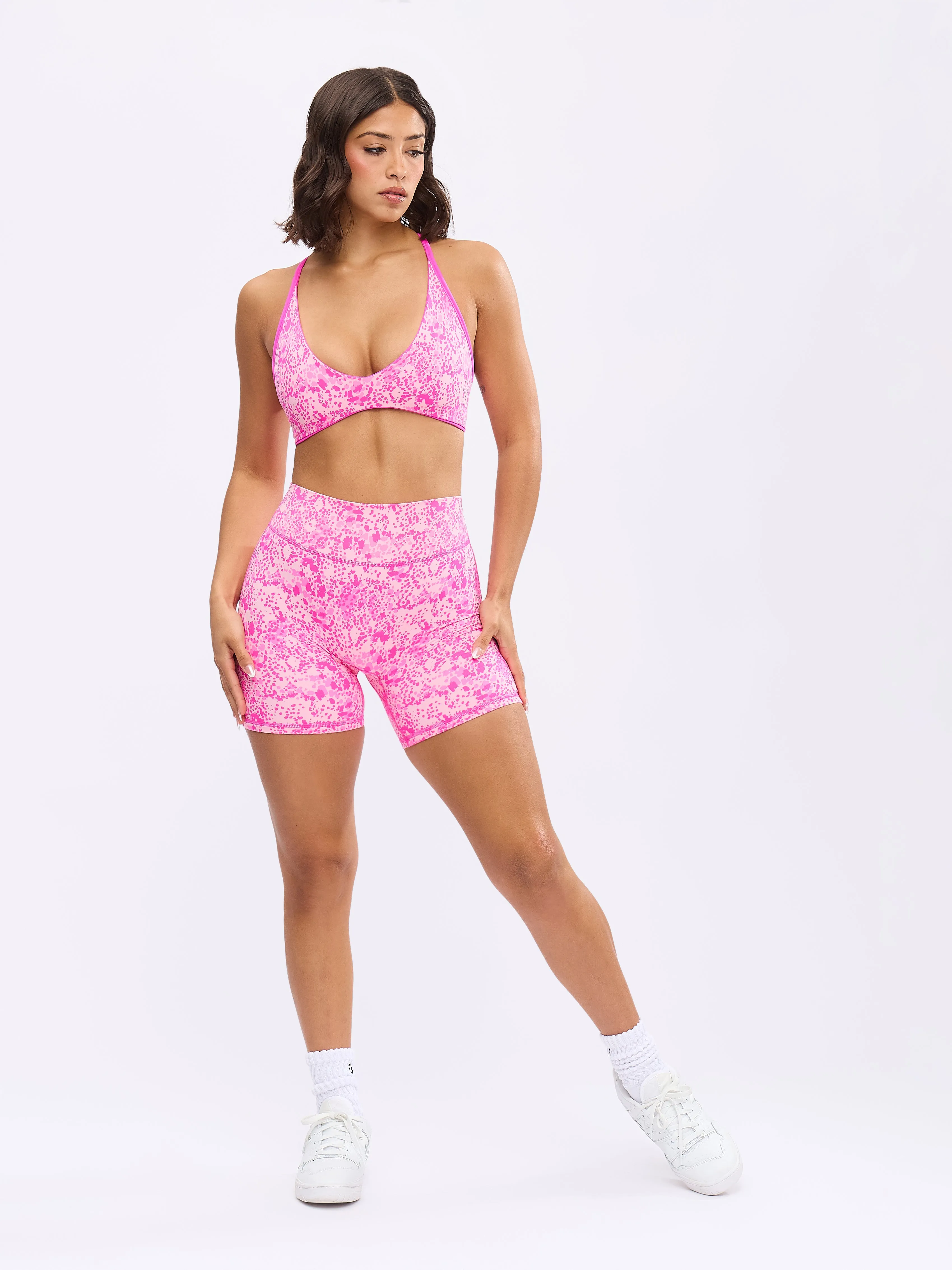 Girlfriend Reversible Sports Bra - Candy Crush and Pink Fashun Print