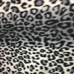 Gray Leopard Print Fleece Fabric