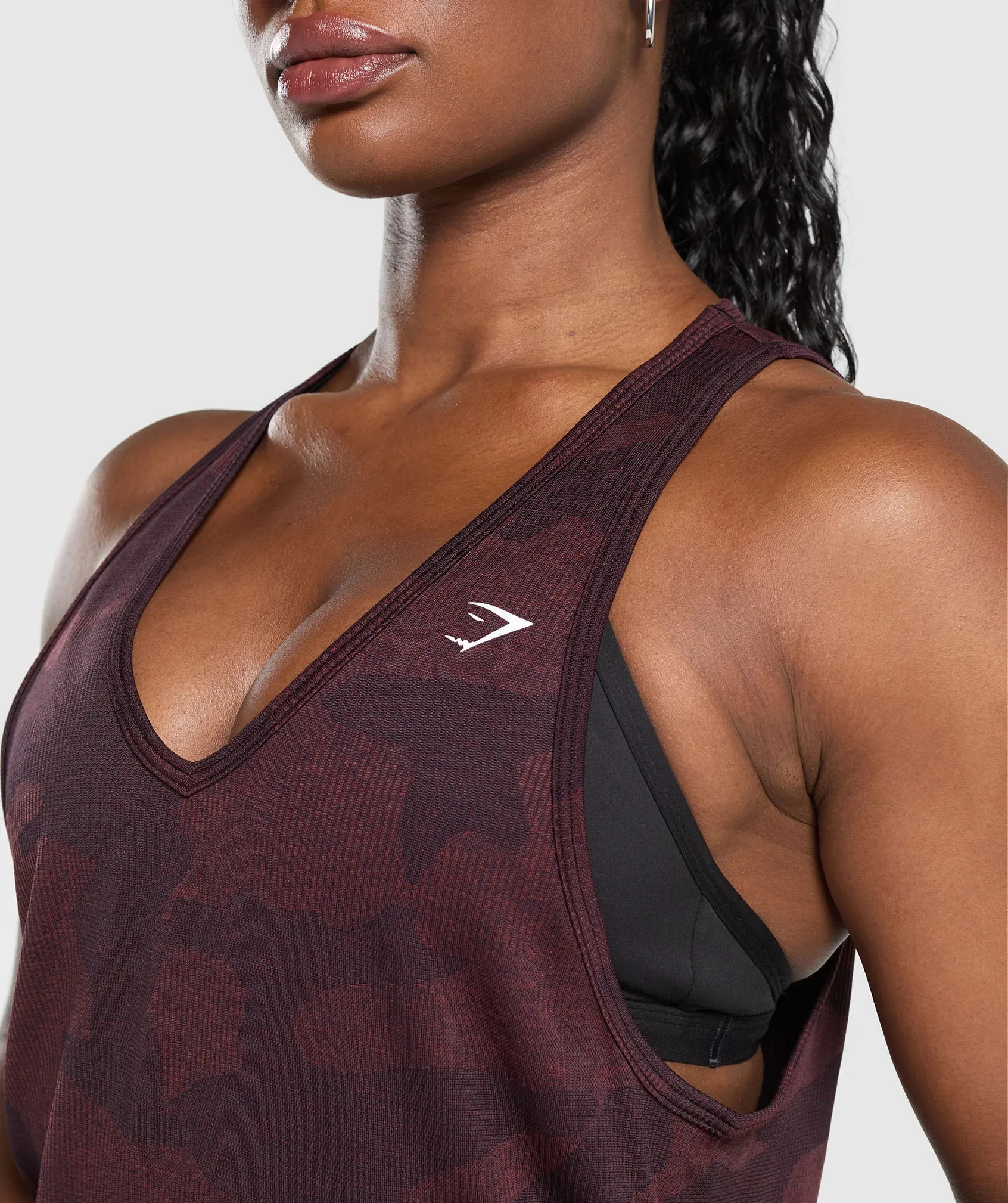 Gymshark Adapt Camo Seamless Tank - Plum Brown/Burgundy Brown