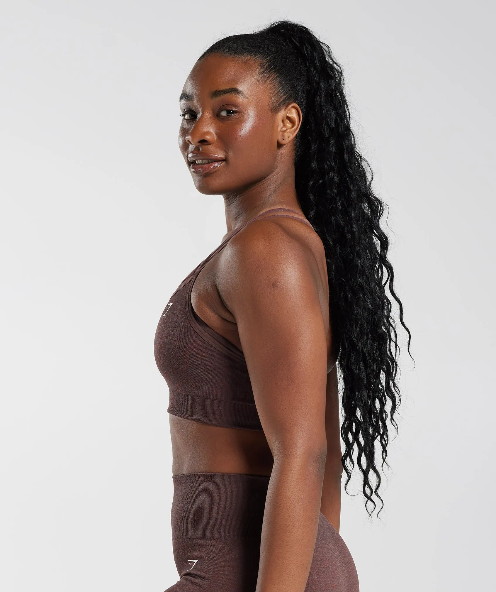 Gymshark Adapt Fleck Seamless Sports Bra - Chocolate Brown