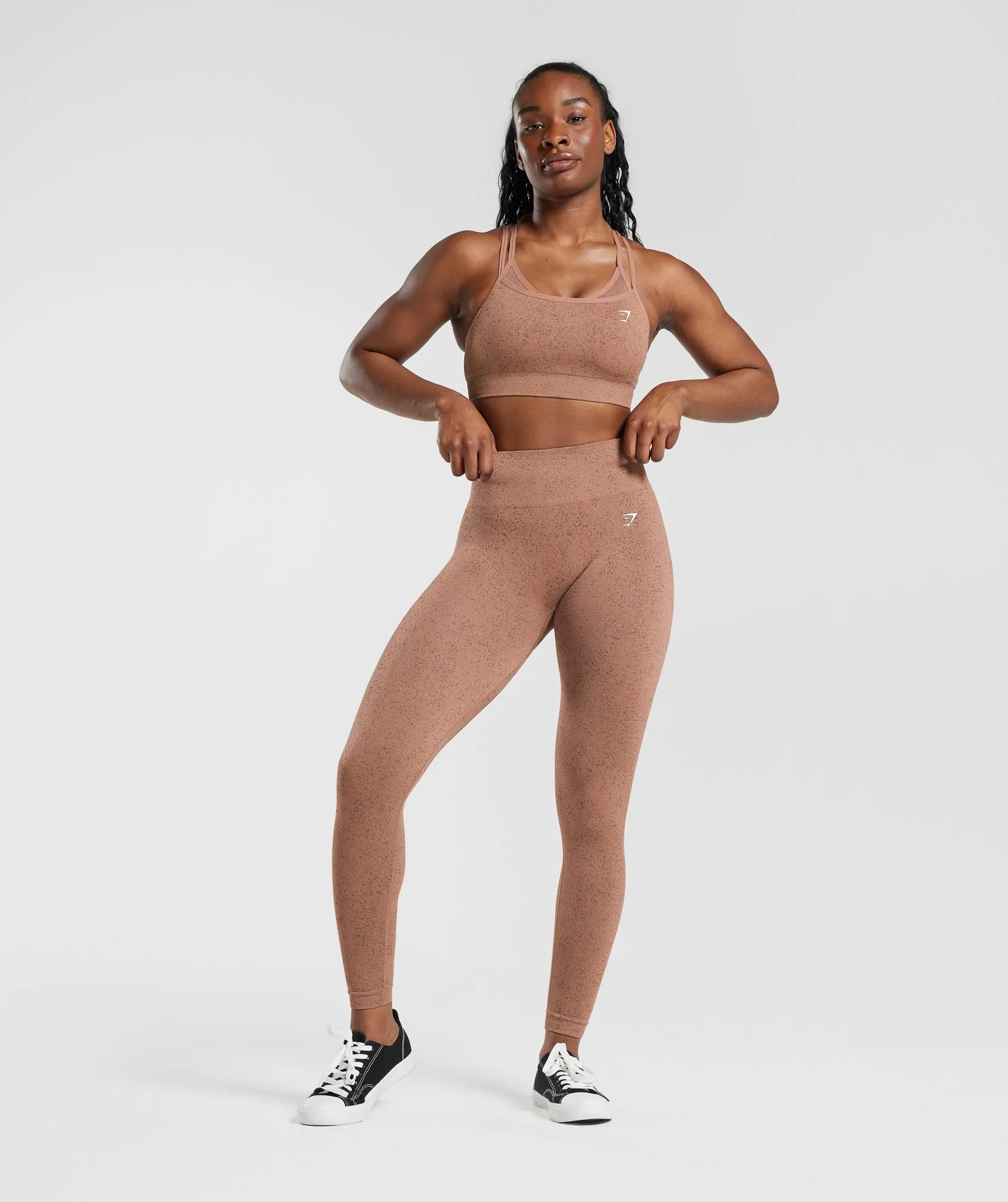 Gymshark Adapt Fleck Seamless Sports Bra - Sandstone Brown