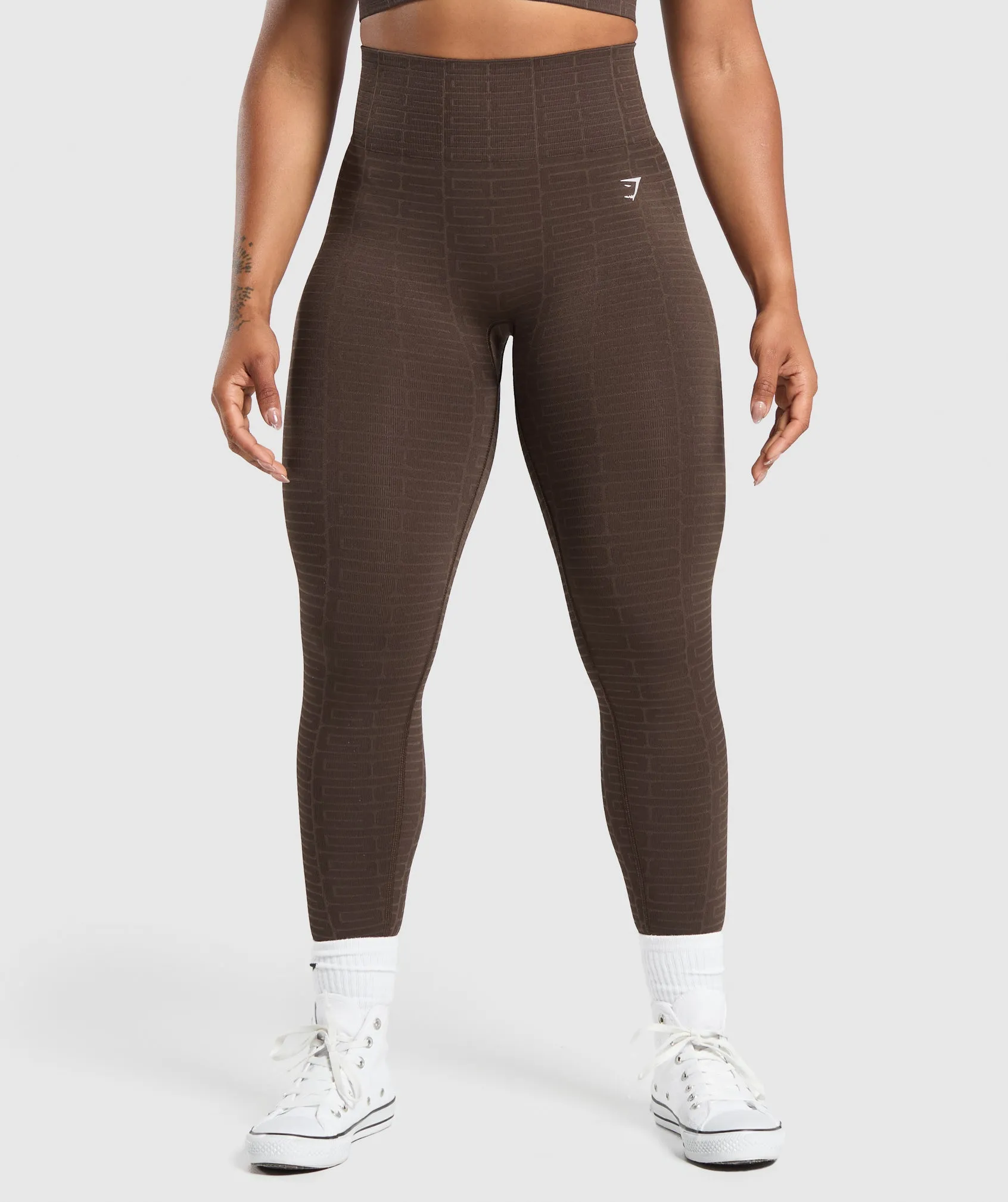 Gymshark Adapt Monogram Seamless Leggings - Archive Brown/Soul Brown