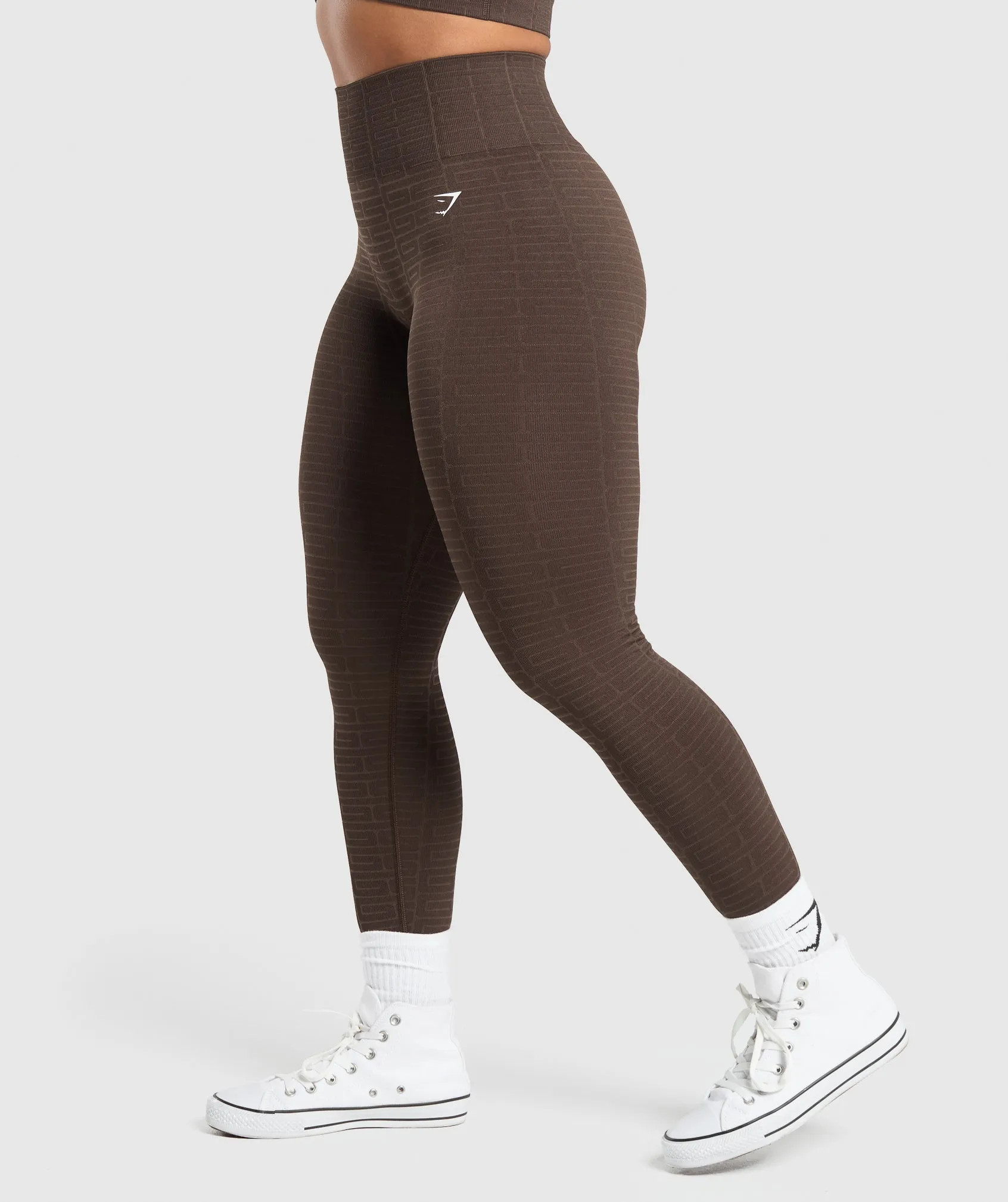 Gymshark Adapt Monogram Seamless Leggings - Archive Brown/Soul Brown