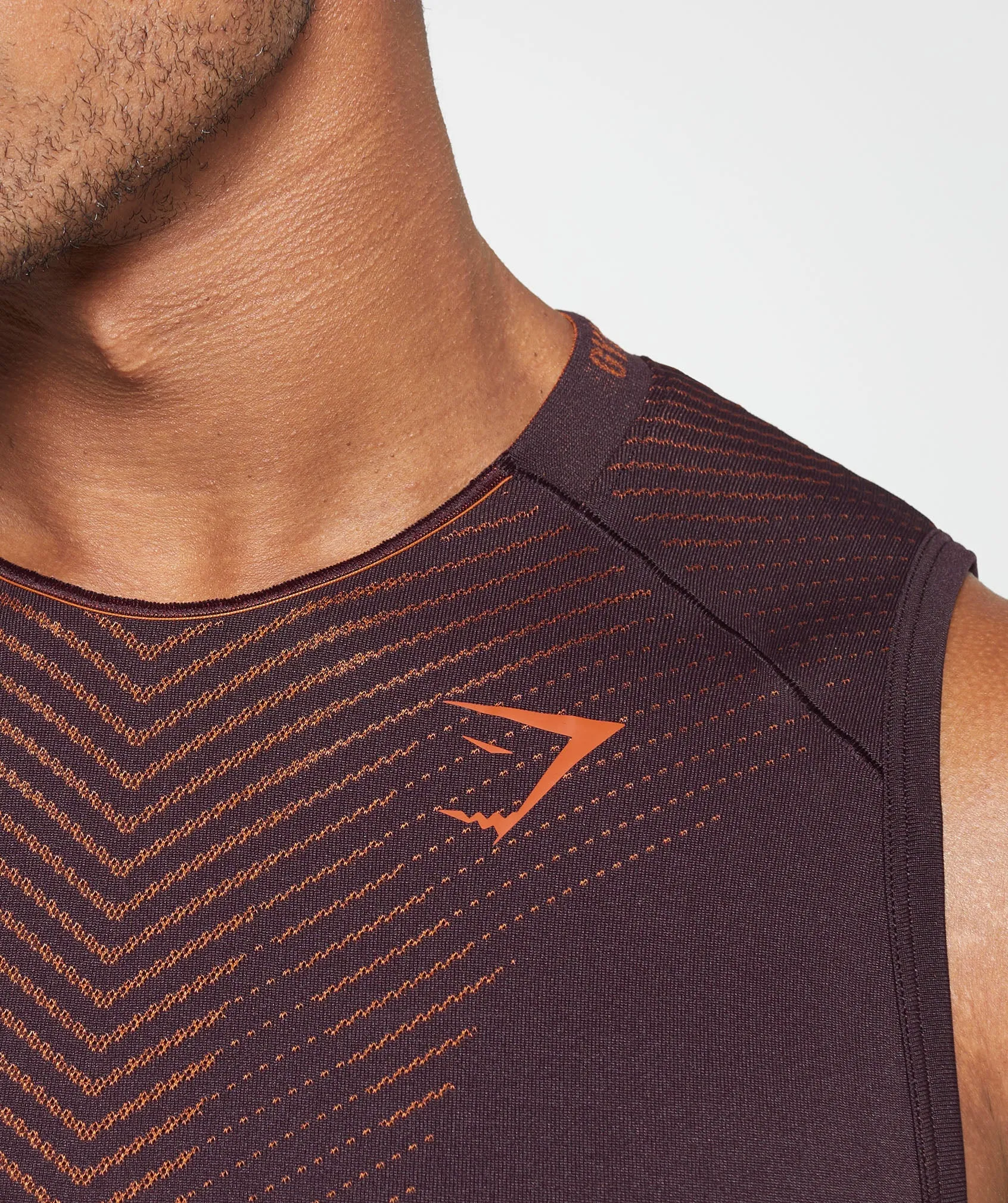 Gymshark Apex Seamless Tank - Plum Brown/Rust Orange