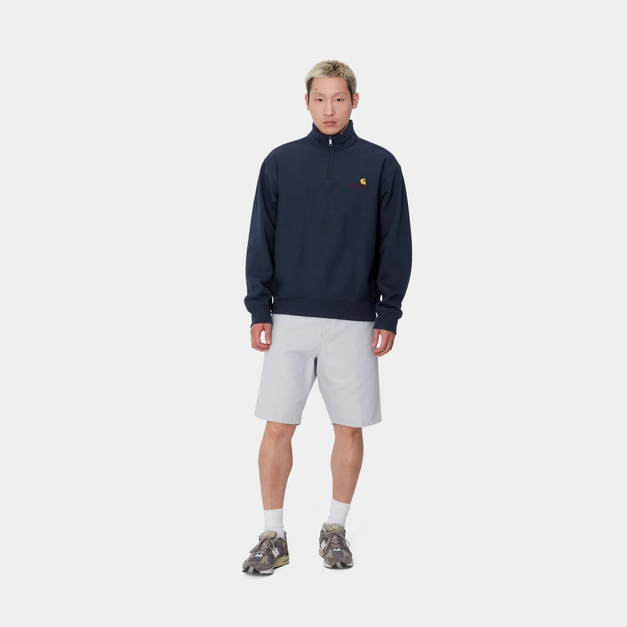 Half Zip American Script Sweatshirt | Air Force Blue