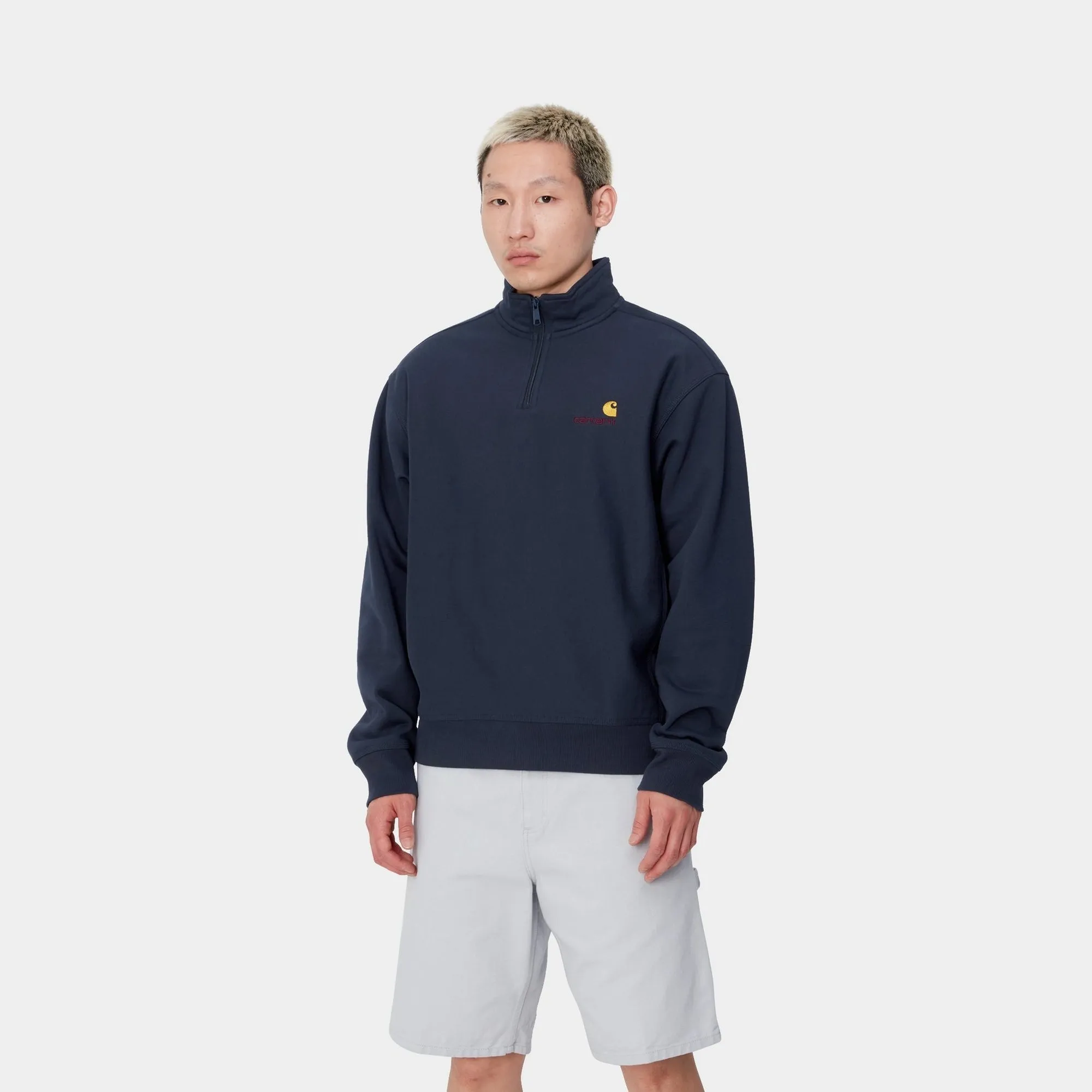 Half Zip American Script Sweatshirt | Air Force Blue